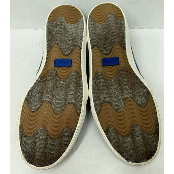 Keds Shoes Womens 8.5 Double Decker Stripe Denim Slip On Sneaker Preppy Nautical - Picture 9 of 10